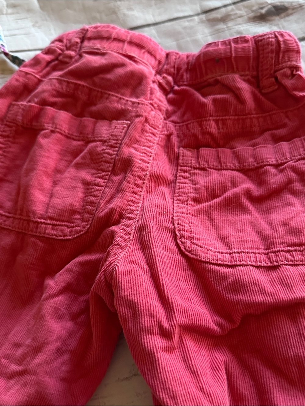 Mini Boden pink corduroy pants with floral cuffs, vguc size 6-12 months - Picture 7 of 7